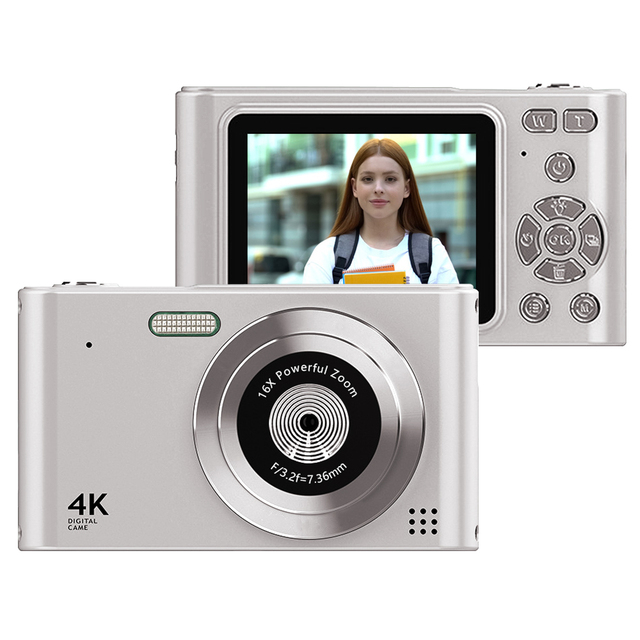 DSLR Digital Camera 2.4inch Screen 2.5K Video 48MP Photo Student Camera 16X Zoom Anti-shake Face Recognition Digital HD Camera