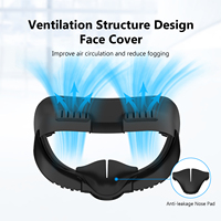 Penutup wajah pengganti antarmuka wajah VR Set untuk Meta/Oculus Quest3 3 in 1 Aksesori VR