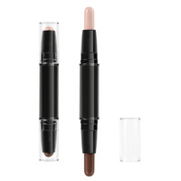 Stick illuminateur végétalien personnalisé pour maquillage en marque blanche, double embout, fin, pour le nez et le visage, contouring, vente en gros