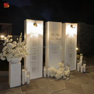 Smooth White Acrylic <b>Wedding</b> Arch Pillar Name and Seating Chart <b>Sign</b> with Bell for <b>Wedding</b> Events and <b>Welcoming</b> Guests - Product Image 5