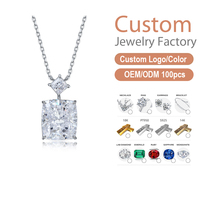 Collier en diamant blanc cultivé en laboratoire certifié IGI, en argent sterling 925, sertissage solitaire classique à 4 griffes, éthique et hypoallergénique