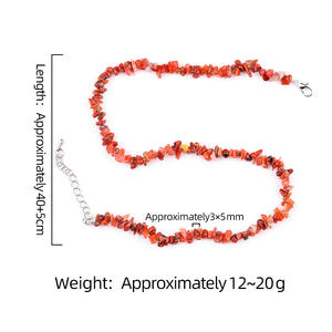 Collana con Chips di Pietre Preziose Naturali, Collana di Perle Irregolari di Cristallo di Ametista, Catena Sportiva per Clavicola 40 + 5cm - Product Image 5