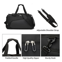 Sac de sport de voyage 40L grande capacité avec compartiment à chaussures, fermeture éclair tendance, unisexe, en polyester, logo personnalisé, PC souple