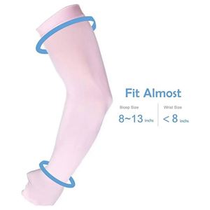 Manches de protection UV longues en soie glacée pour femmes, protège-mains et bras, pour sports de plein air, manches demi-doigts anti-UV - Product Image 6