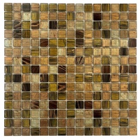 Tuiles de mosaïque en verre décoratives pour piscine, forme carrée, surface brillante, à prix bas