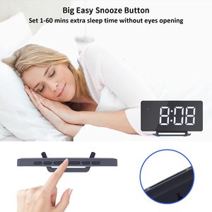 Reloj <span class=keywords><strong>despertador</strong></span> Digital con pantalla grande para dormitorio, dispositivo con doble puerto de carga USB, de escritorio estético de 6,5 pulgadas - Product Image 5