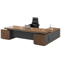 Bureau de direction moderne et luxueux, table de bureau en bois en forme de L pour le directeur du patron et du PDG Mobilier de bureau au design élégant