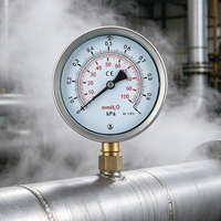 4'' Capsule Pressure Gauge 0-1kPa Bottom Mount Chrome Plated Case Micro Low Pressure Meter for Natural Gas Air Pipeline OEM ODM