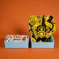 Boîtes personnalisées en matériaux recyclés, logo coloré, style manga japonais, carton d'expédition en carton, doublure en éponge pour vêtements de cosplay