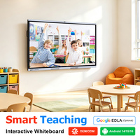 Tableau blanc interactif LED LCD Whalescreens 85/86 pouces, Android 15, 16 Go + 256 Go de stockage, tactile 20 points, pour usage médical et éducatif