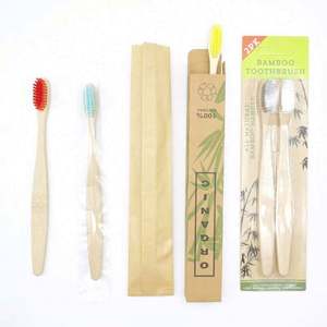 Cepillo de limpieza 2024, cepillo de dientes desechable para hotel, respetuoso con el medio ambiente, logotipo personalizado, cepillo de dientes de bambú orgánico - Product Image 3