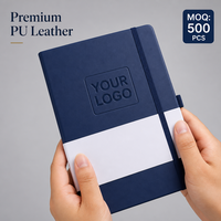 Carnet de notes personnalisé A5 avec couverture en cuir PU et bande élastique, 100 feuilles lignées