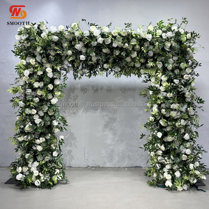 SMOOTH Wedding Events Backdrop Sofa Decoration Handmade Fabric Backing Thick White <b>Artificial</b> <b>Flower</b> Runner - Product Image 4