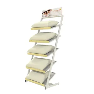 Popular Supermarket Bedding Sleep Travel Memory Foam Neck Plush Pillow Case Seat Cushions Metal Display Rack Stand