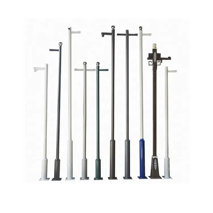 6m 8m 10m SS 304 Single Arm Traffic Telescopic CCTV Camera Mast Aluminum Pole For Monitoring