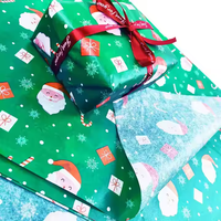 Père Noël Joyeux Noël Emballage cadeau floral Papier d'art de fleur non couché Papier crêpe Doublure intérieure Poire de neige écologique