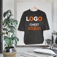 T-shirts amples vintage pour hommes, motif uni, tricotés 100% coton, noirs, décontractés, sérigraphiés, anti-plis, respirants