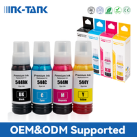 Encre en Bouteille Rechargeable à Base d'Eau Couleurs Vrac Premium Compatible INK-TANK 544 T544 DGT Tinta pour Imprimante Epson L3110 L3150 L3250