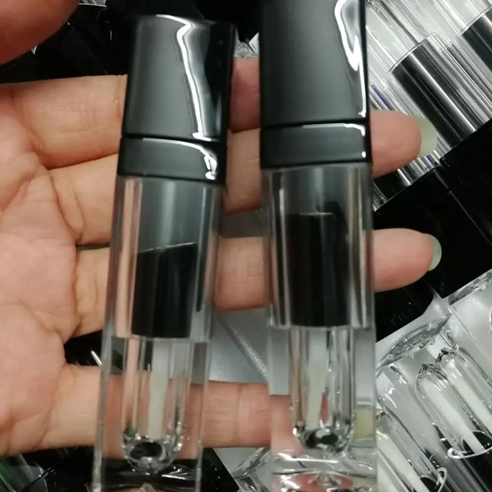 5ml 인기 디자인 그라데이션 블랙 방수 재료 립글로스 컨테이너 완드 화장품 액체 립글로스 튜브