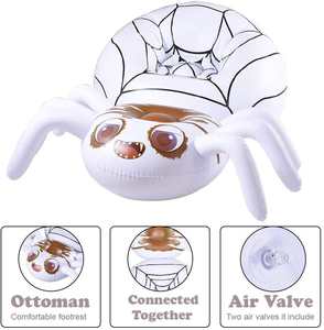 Décoration gonflable d'Halloween araignée blanche en PVC pour enfants, marque MAKE WAVES, 67x45x31.5 pouces, style ludique, normes UE/USA - Product Image 5