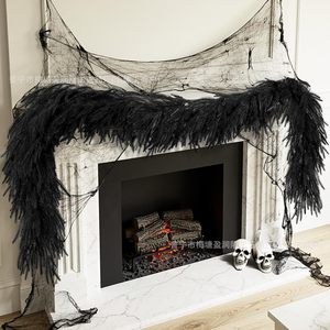 Guirlande d'aiguilles de pin artificielles noires Yingrunlong pour Halloween, 200 cm+, pour décorations intérieures et extérieures - Product Image 4