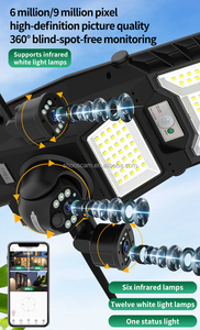 3PTZ 15MP街路灯ソーラーカメラ4g Simカード双方向オーディオソーラー街路灯カメラナイトビジョン屋外防犯カメラ - Product Image 3