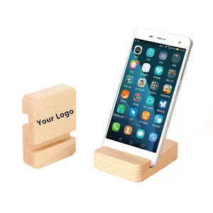 New Product Ideas 2023 Smart Phone Accessories Holder Bamboo Stand Wood Mobile Stand Holder Custom Logo Cell Phone Holder Stand