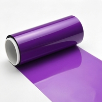 Film PET violet translucide, feuille de polyester colorée, résistant aux UV, rouleau décoratif pour écran rétroéclairé