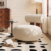Kursi Sofa Tunggal Gaya Krim Modern, Sofa Santai Selebgram, Ruang Tamu, Kamar Tidur, Rumah, Kantor, Hotel, Sederhana, Bahan Katun