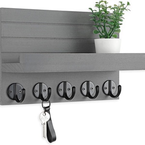 Porte-<span class=keywords><strong>clés</strong></span> <span class=keywords><strong>mural</strong></span> en bois avec <span class=keywords><strong>rangement</strong></span> du courrier et des lettres Organisateur de <span class=keywords><strong>rangement</strong></span> d'entrée pour outils de nettoyage et articles divers en stock - Product Image 4