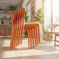 Chaises de salle à manger modernes en fibre plastique PP, empilables, pour intérieur et extérieur, usage domestique, bureau et scolaire, chaise rafraîchissante