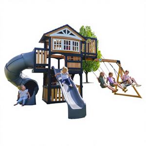 Structure de jeu extérieure pour enfants, toboggan et grimpeur en plastique résistant aux intempéries, pour la maternelle, la garderie, la maison - Product Image 1