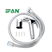 Système de douche IFAN avec pommeau de pulvérisation, tuyau flexible et étagère murale - Commandes en gros acceptées