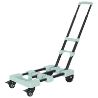 Chariot à main pliable en métal, chariot à 4 roues pliable, chariot pour bagages, chariot pour valises