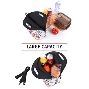 Custom Neoprene <b>Lunch</b> <b>Bag</b> Reusable Insulated <b>Lunch</b> <b>Box</b> with Adjustable Shoulder Strap&Pocket Cartoon Travel Tote Food Handbags - Product Image 3