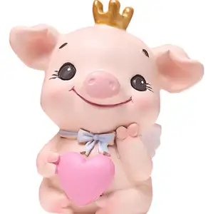 Hars Kawaii Miniaturen Pig Cijfers Set Voor Desktop Decoratie