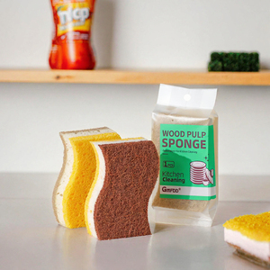 Éponge de nettoyage de cuisine en forme de vague, en pâte de bois, à trois couches, pour le lavage de la vaisselle - Product Image 3