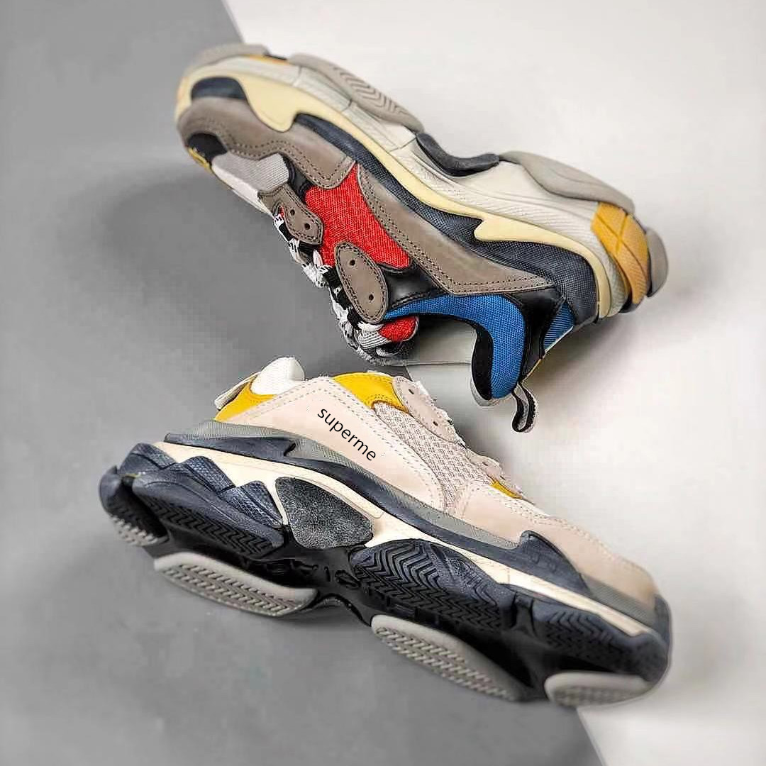 Лидер продаж 2020, новый дизайн, модный тренд, высококачественные мужские кроссовки из натуральной кожи Balencia Triple S