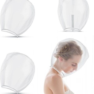 Velo de novia corto con apliques, estilo europeo y americano, de <span class=keywords><strong>tul</strong></span>, con máscara y empaque individual. - Product Image 1