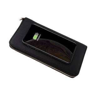 Porte-cartes élégant avec fermeture éclair, portefeuille de voyage long et fin pour femmes, avec recharge sans fil, idéal comme cadeau de remerciement pour les invités - Product Image 5