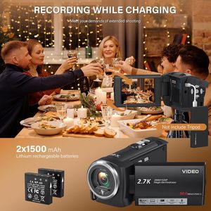 Yinzam XH06 Caméra Vidéo <span class=keywords><strong>de</strong></span> Sport pour Vlog, <span class=keywords><strong>Photographie</strong></span> et Réseaux Sociaux, Caméscope Numérique Rétro Full HD 1080P avec <span class=keywords><strong>Vision</strong></span> Nocturne - Product Image 2