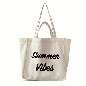 Bolsa de Lona de Algodón de 12oz Personalizada al por Mayor para Fabricantes, Bolsa de Hombro Individual en Blanco para DIY, Ecológica y Reutilizable - Product Image 1