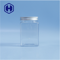Pots de stockage en plastique PET carrés transparents couvercles poignée pour stocker des collations de sucre bonbons pour biscuits chocolats nourriture pour bébé pour