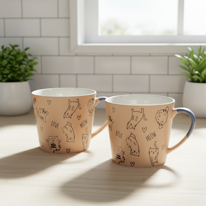 Cute Cartoon Design Big Capacity Ceramic Cat <b>Mug</b> High Quality Porcelain Dishwasher Microwave Safe Customizable <b>Reusable</b> Food - Product Image 4