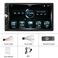 Autoradio Podofo 7 pouces double DIN avec CarPlay et Android Auto, autoradio 2 DIN, lecteur MP5, 7012B, BT, FM + micro, électronique automobile
