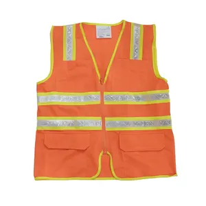 China factory supply polyester reflective safety jacket warning vest security jacket red safety vest