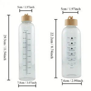 Biểu Tượng Tùy Chỉnh Tái Sử Dụng Thăng Hoa 25oz34oz Chai Nước Thủy Tinh Thời Gian Nhà Sản Xuất Rõ Ràng Cấp Thực Phẩm Thủy Tinh Uống Chai Với Nắp Tre Dây - Product Image 3