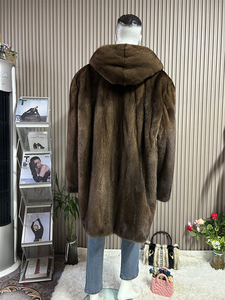 <span class=keywords><strong>Cappotto</strong></span> Lungo Invernale di Lusso in Vera Pelliccia di <span class=keywords><strong>Visone</strong></span> Italiano da <span class=keywords><strong>Uomo</strong></span> con Cappuccio Grande - Product Image 6