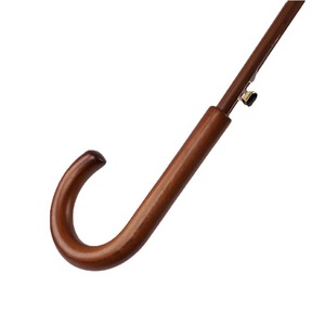 Parapluie droit à manche long en bois massif avec logo personnalisé de qualité supérieure, style vintage, cadeaux d'affaires, ouverture semi-automatique 210T - Product Image 2