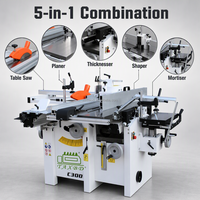Machine à bois multifonctionnelle italienne C300 5-en-1 avec table coulissante verticale et raboteuse à bois